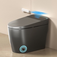 WC intelligent monobloc sans réservoir avec bidet intégré, ouverture/fermeture automatiques, siège chauffant, eau chaude, séchage, télécommande