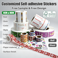 Autocollant personnalisé imperméable auto-adhésif, étiquette en vinyle jetable, autocollant en papier kraft enduit, étiquette d'emballage auto-adhésive