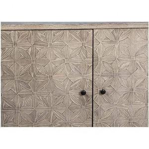 Aparador de Diseño Moderno para Sala de Estar, Madera Maciza con Base de Hierro, 3 Cajones de Almacenamiento - Product Image 4