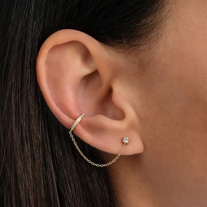 Gemnel-<span class=keywords><strong>pendientes</strong></span> de <span class=keywords><strong>cadena</strong></span> de <span class=keywords><strong>plata</strong></span> de ley 925, joyería fina de oro de 18k con diamantes - Product Image 2