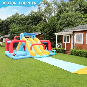 新设计暑假玩玩具游戏儿童滑水套装组合跳房充气蹦床