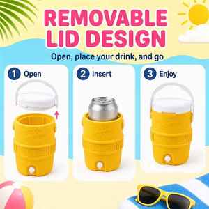 Portabevande Cilindrico Isolato Stampato in 3D in PLA 301-400ml, Ecologico, Durevole, Leggero, Portatile con Manico - Product Image 4