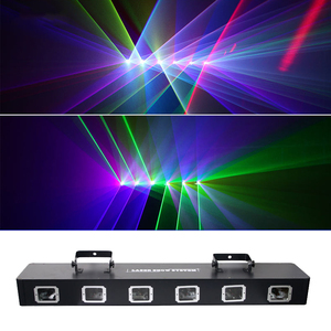 Illuminazione <span class=keywords><strong>Laser</strong></span> 6 fori Lazer luce effetto scenico linea di scansione Batten RGB 3 in1 LED DMX512 controllo a colori per DJ Club Party Show - Product Image 2