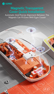 Coteci Chuột không dây trong suốt rõ ràng BT Slim tri-mode RGB ánh sáng màu cam nhỏ gọn có thể sạc lại Ergonomic im lặng USB Chuột - Product Image 3