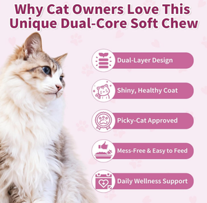 ओम गंध बिल्ली की त्वचा और कोट स्वास्थ्य चचा ओमेगा 3 के साथ, स्वस्थ त्वचा की खुराक और विटामिन के लिए बायोटिन - Product Image 2