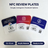 Plaque de révision NFC Google/Instagram/Facebook 12x12cm