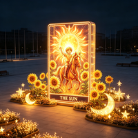 Maßgefertigte Riesige Tarot-Landschaftslaterne Dekorative Außenbeleuchtung für Garten, Park und Veranstaltungen
