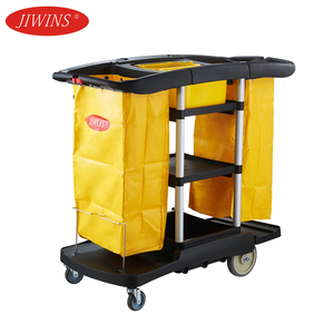 Chariot multifonctionnel de nettoyage de ménage de chariot de conciergerie de chambre d'hôtel en plastique pour le service d'hôtel - Product Image 3