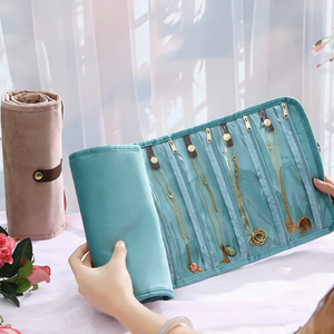 Borsa Porta Gioielli per Collane e Bracciali di Alta Gamma, Borsa per Gioielli di Grande Capacità per Bracciali, Anelli e Portagioie Arrotolabili - Product Image 2