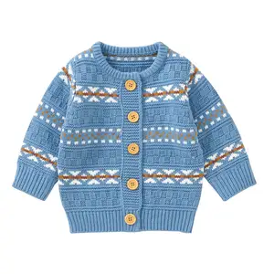 custom baby knit cardigan girls boys outwear coats children's knit winter warm top long sleeve wholesale toddler cardigan