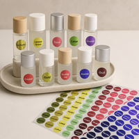 Étiquettes autocollantes holographiques anti-contrefaçon personnalisées en PET, code couleur, pour contenants - forme ronde, pot/bouteille