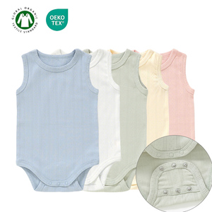 Tutina Estiva Traspirante per Neonati con Motivo Jacquard Pointelle, Chiusura Regolabile con Bottoni a Pressione, <span class=keywords><strong>Abbigliamento</strong></span> per Neonati - Product Image 1