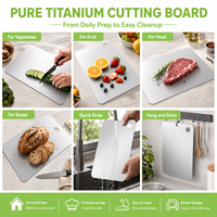 Planche à découper légère en titane pur, planche à découper portable de qualité alimentaire pour le camping en plein air avec trou de suspension