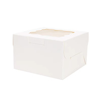 Boîte à gâteau et biscuits carrée transparente en papier écologique, mini emballage avec fenêtre, boîte à dessert à emporter, personnalisable