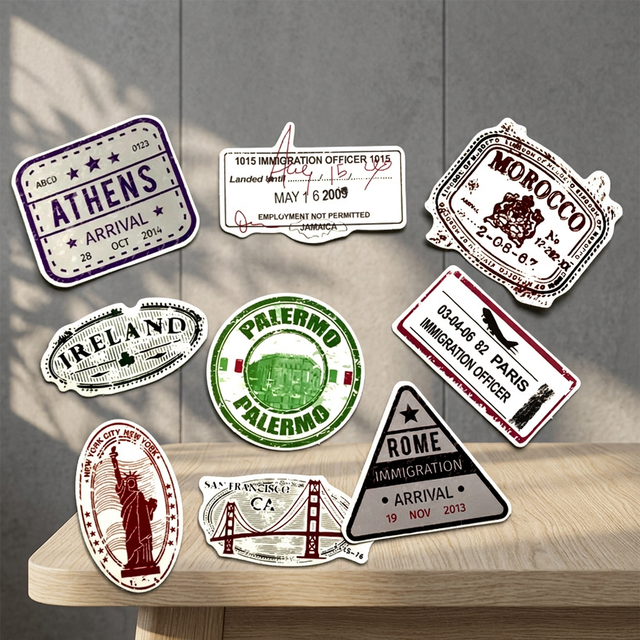 Custom Printed Label Logo Waterproof Vinyl Stickers for Laptop Luggage Scr Stickers Laptop Mix Postage Stamp Sticker