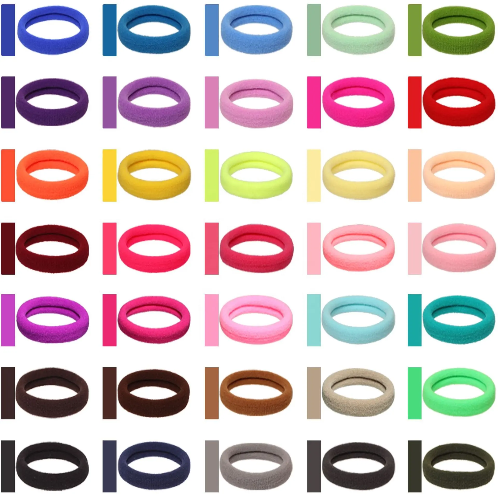 Various colors of customization Mix 72pcs/Bag Pure Seamless Cute Elastic 4cm Hair Tie Daily Life Basic Hair Band For Girls