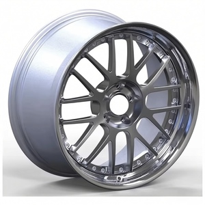 Custom Silver 5 <b>Spoke</b> 2 Piece Forged <b>Wheels</b> Bolted Aluminum Alloy Rims Deep Concave Passenger Car Custom Rims - Product Image 1