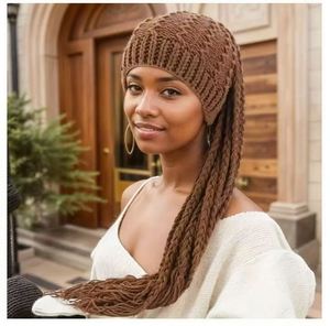 Gorro de punto trenzado tejido a mano, gorro cálido de invierno, gorro divertido para actividades festivas - Product Image 3