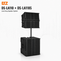 Enceintes Line Array Actives Pleine Gamme 2 Voies 10 Pouces DSZ DS-LA110+DS-LA118S, Coque Métallique, Contreplaqué de Bouleau Multi-Couches, Garantie 1 An