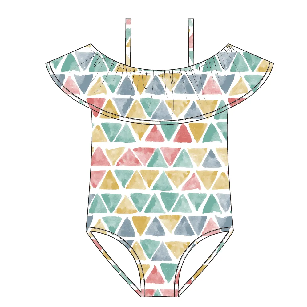 Miranda Luxe Badpakken Kids Eendelig Designer Monokini Letterprint Merk Badpakken Beroemde Naam Kinderen Badkleding