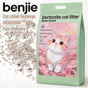 BENJIE Litière pour chat en bentonite 2.0 micro-poussière, parfum lavande, 5L, avec charbon actif sphérique agglomérant, favori des animaux de compagnie - Product Image 1
