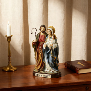 Decoración Navideña para el Hogar, Sagrada Familia Católica, Jesús, Virgen María, Colección de Resina - Product Image 2
