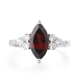 Anillo de Piedra Preciosa Natural con Forma de Marquesa, Anillo de Plata de Ley 925, Anillo de Declaración para Mujer, Chapado en Oro de 10K y 18K - Product Image 2