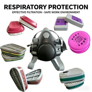 Respirador de Media Cara Nuevo y Más Vendido, Máscara de Gas de Alta Protección <span class=keywords><strong>con</strong></span> Doble Filtro para Pulverización, Pulido y Manipulación de Productos Químicos - Product Image 2