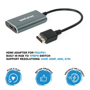 Convertidor Bitfunx de PS2 a HDMI para Consolas de Juegos PS2 PS1 PlayStation 1/2 con Interruptor RGB a <span class=keywords><strong>YPbPr</strong></span>, Accesorios para Juegos Retro - Product Image 4