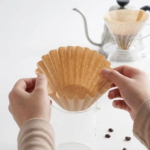 Dripper <span class=keywords><strong>Kalita</strong></span> Wave 155/185 Series en Corbeille, Naturel, Non Blanchi, Écologique, Biodégradable, Jetable, Marque Blanche - Product Image 1