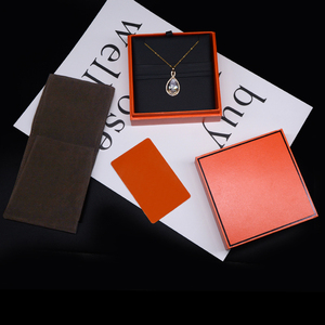 FORTE OEM <b>Orange</b> Wholesale Classic Jewelry Storage Packaging Box Unique Gift Box Packaging with Bag - Product Image 5
