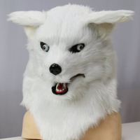 Masque de renard en gros avec yeux lumineux, accessoires de scène, masque animalier à bouche mobile et fourrure pour carnaval et fête costumée