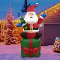 Logo gonflable de Noël Père Noël avec bonhomme de neige, renne, sapin de Noël, décoration de voiture à LED pour rehausser l'ambiance des fêtes en extérieur
