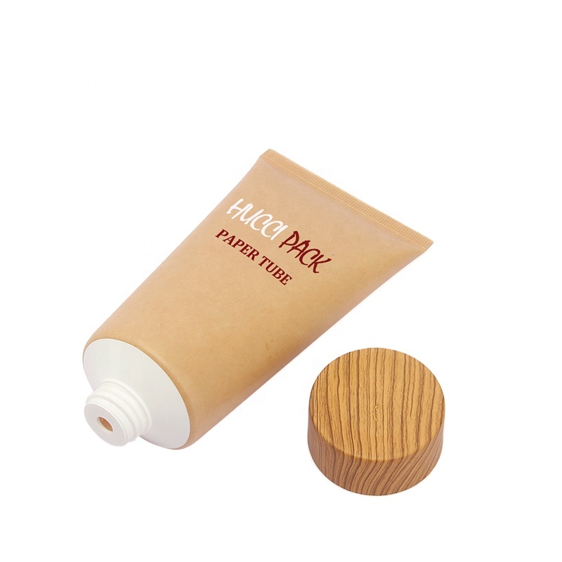 150ml 200ml 250ml ECO-Friendly Waterproof Empty Kraft Paper Soft Tube Packaging Cosmetic Squeeze Tube for Hand Cream