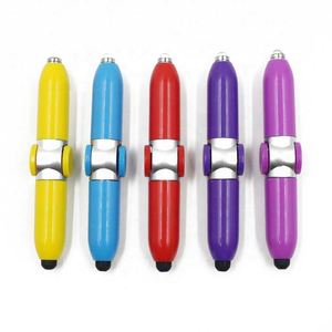 Multi Functional Promotional Pens Reduce Pressure Stylus Fidget Ballpoint Pens with <b>Led</b> Light Spinning <b>Ball</b> Pen - Product Image 1