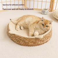 Lit-griffoir intégré pour chat en corde de sisal, grattoir pour chat, soulagement des démangeaisons, forme de nid, universel quatre saisons