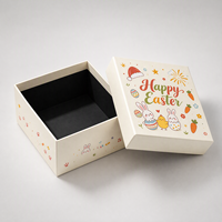 Boîte cadeau rigide à deux pièces sur le thème de Pâques, personnalisée, avec impression de lapin et d'œuf, pour l'emballage des fêtes