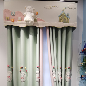 <span class=keywords><strong>Tende</strong></span> per Cameretta Bambini 2025 con Ricamo di Pecorelle Verdi, Carine e Cartoonesque, in Poliestere Oscurante Moderno per Camere da Letto Femminili - Product Image 5