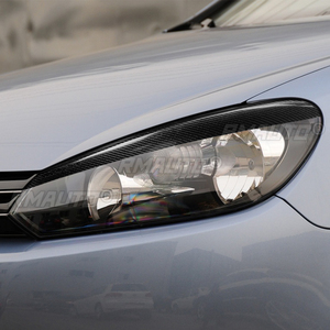 1 par de cubiertas de fibra de carbono real para faros delanteros de coche, para Volkswagen Golf 6 Mk6 2009 2010 2011 2012, accesorios para coche - Product Image 6