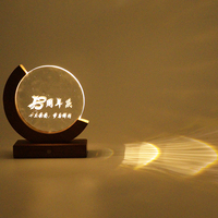 Base de médaille en bois en forme de demi-lune Base lumineuse Base décorative support personnalisation Sport Creative OEM