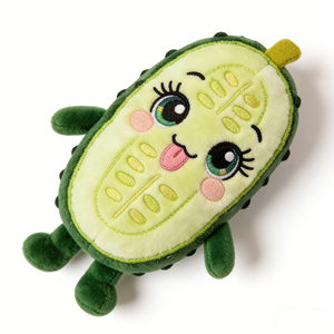 Peluche de pepino personalizado, juguete de peluche con forma de rebanada de pepinillo, muñeco de peluche de verdura, almohada de verdura, peluche de comida de dibujos animados - Product Image 1