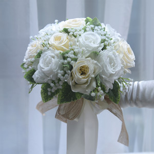 <span class=keywords><strong>Bouquet</strong></span> <span class=keywords><strong>de</strong></span> <span class=keywords><strong>mariée</strong></span> en roses artificielles en soie, écologique, en forme <span class=keywords><strong>de</strong></span> boule, pour mariage, remise <span class=keywords><strong>de</strong></span> diplôme, décoration, <span class=keywords><strong>bouquet</strong></span> romantique à tenir à la main - Product Image 4