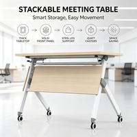 Table de formation pliable mobile, bureau de conférence peu encombrant avec pieds en acier pour la formation au bureau