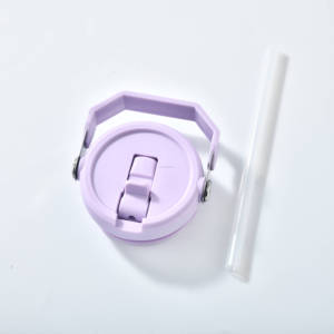 USA Warehouse for Modern <b>Flip</b> <b>Top</b> Straw Tumbler Leak Resistant Stainless Steel Water <b>Bottle</b> Handle Neon Colors Sublimation - Product Image 2