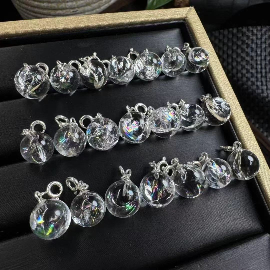 rainbow clear quartz sphere