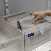 Étagère de rangement pliable en coton-lin de style moderne, grande capacité, durable, avec fenêtre visible, systèmes d'organisation