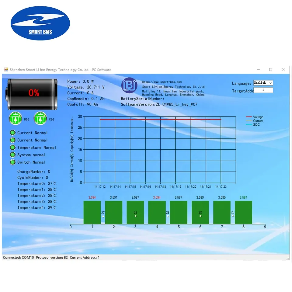 ZiLi-BMS 12V Li-ion 4S 120A RS485 Battery management system for Li-ion battery