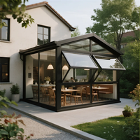 DEMEA Cadre en aluminium moderne Sunroom Enclosure Fenêtres en verre pour l'extérieur Living Deck Conservatory Solarium Sunroom Hotel