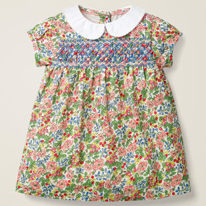 Abito Smock per Bambine di Alta Qualità, Vestito in Cotone Floreale a Maniche Corte per Bambine Graziose - Product Image 3