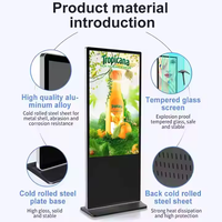 Kiosque tactile sur pied LCD 43 pouces, écran publicitaire intérieur 4K, écran d'affichage numérique LCD HD